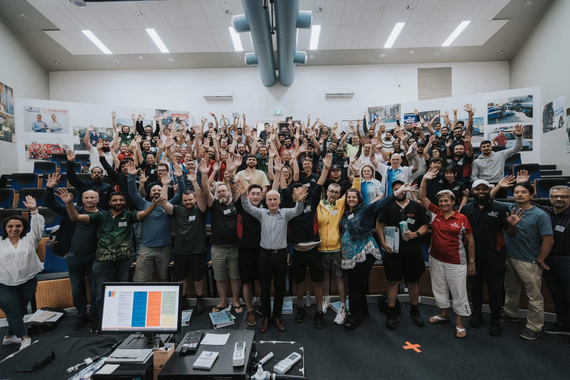 Jim's Group franchise owners gathered together