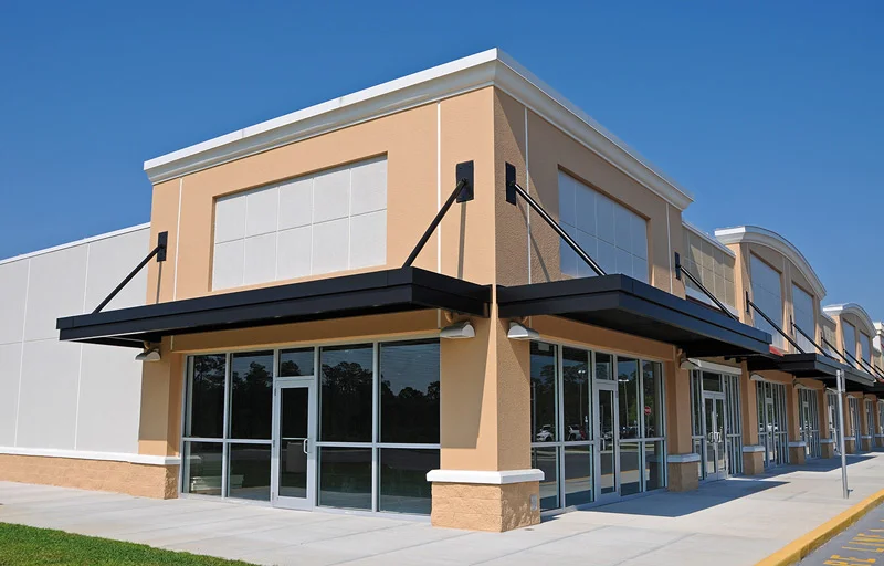 Wide commercial shopfront with large fitted glass panels