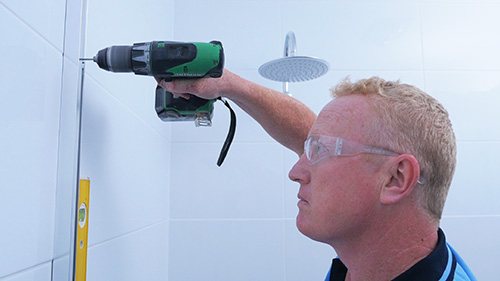 Modern glass shower screen installation