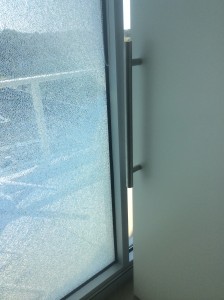 Double Glazed unit damed by impact from internal sliding door
